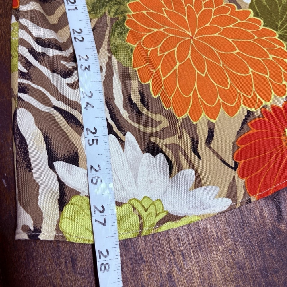 Natori Silk Floral Zebra Print Top Size L Resort Tropical Statement Maximalist - Picture 7 of 8